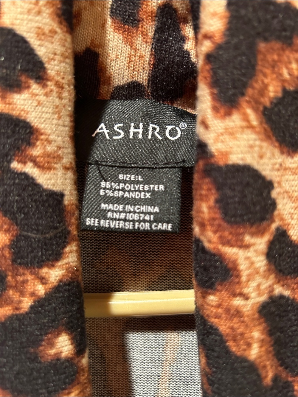 Ashro Leopard Print Open Front Robe - Brown/Black - Picture 2 of 5